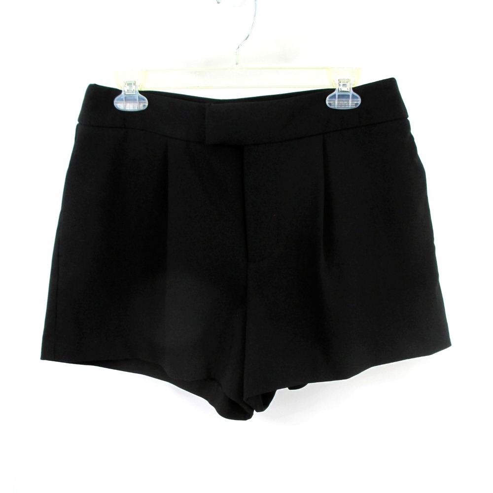 NWOT A NEW DAY Chino Pleated Shorts Women 10 Black High Rise Stretch Preppy